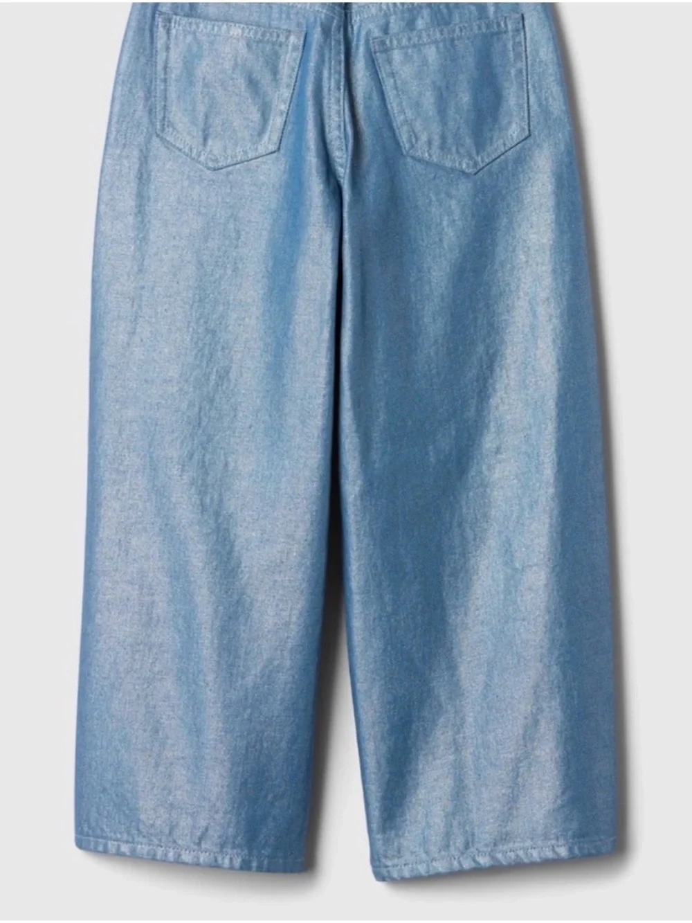GAP Kids Shimmer Denim Wide-Leg Pants in Medium Blue Size: 4T/ Festive, Casual